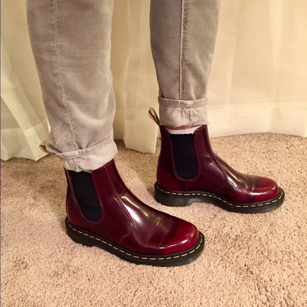 LIKE NEW Cherry Doc Martens, Vegan 2976